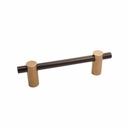 Hardware International - HI-CC-BAR-HANDLE - Curve Two-Tone Style, Bronze Contemporary Bar Handle
