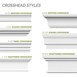 Ekena Millwork - CRH07XBT-DE - 7 1/4" Craftsman Crosshead with Bottom Trim & Dentil Trim