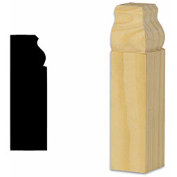 Woodgrain Distribution - MIC10000103 - 1 1/8"W x 4 1/2"H x 1 1/8"P Inside Corner Block Moulding For Profiles up to 3 1/8"H x 1 1/8"P (Profile # ICB458), Pine