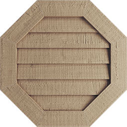Ekena Millwork - CUSTOM-GVUROC - Timberthane Octagonal Faux Wood Gable Vent, Primed Tan