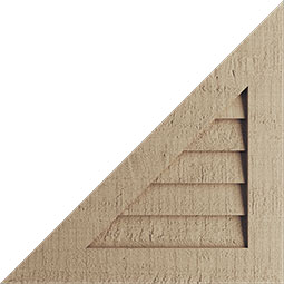 Ekena Millwork - CUSTOM-GVURRL - Timberthane Left Triangle Faux Wood Gable Vent, Primed Tan