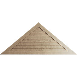 Ekena Millwork - CUSTOM-GVURTR - Timberthane Triangle Faux Wood Gable Vent, Primed Tan