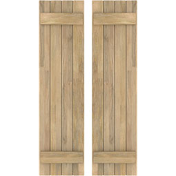 Ekena Millwork - ARWBB - Americraft Exterior Real Wood Joined Board-n-Batten Shutters (Per Pair)