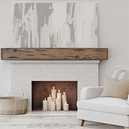 Ekena Millwork - MANUPC - Pecky Cypress Faux Wood Fireplace Mantel