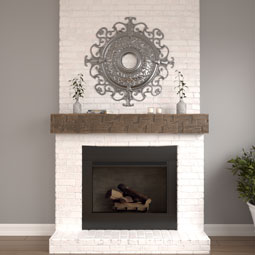 Ekena Millwork - MANURD - Reclaimed Axed Cut Heritage Timber Faux Wood Fireplace Mantel