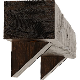 Ekena Millwork - MANUBK - Faux Wood Fireplace Mantel Kit w/ Breckinridge Corbels