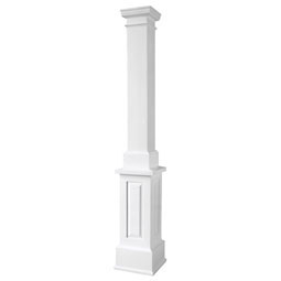 CW Ohio Inc. - ESNPPED - Endura-Stone™ Pro Series Column w/ Pedestal Base, Square Shaft (FRP) Non-Tapered, Smooth Finish - Ready to be Painted