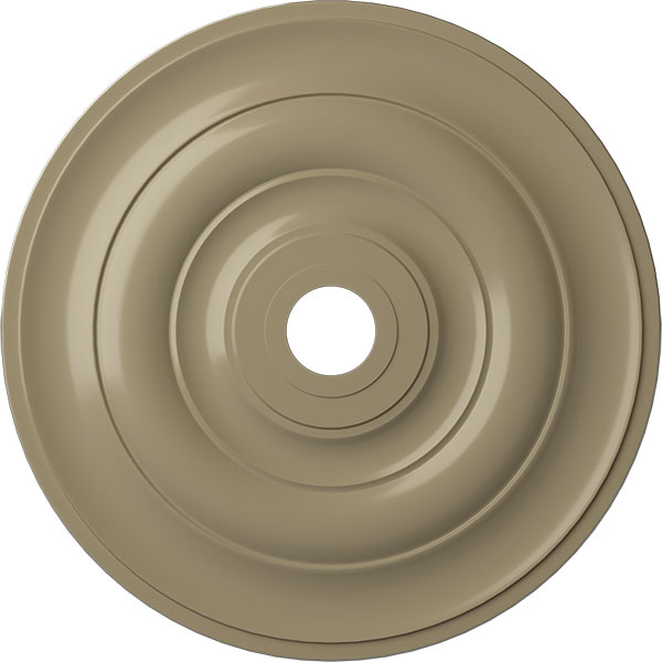 Ekena Millwork Jefferson Ceiling Medallion – 26-1/2" OD X 3-5/8" ID X 1-1/2" P, High-Density Urethane, Primed & Ready To Paint, Lightweight Focal Piece