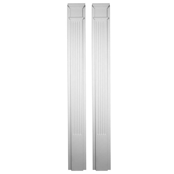  - PIL10X90X02FL-2 - 10"W x 90 1/2"H x 2 1/2"P with 18" Attached Plinth, Fluted Pilaster (pair)