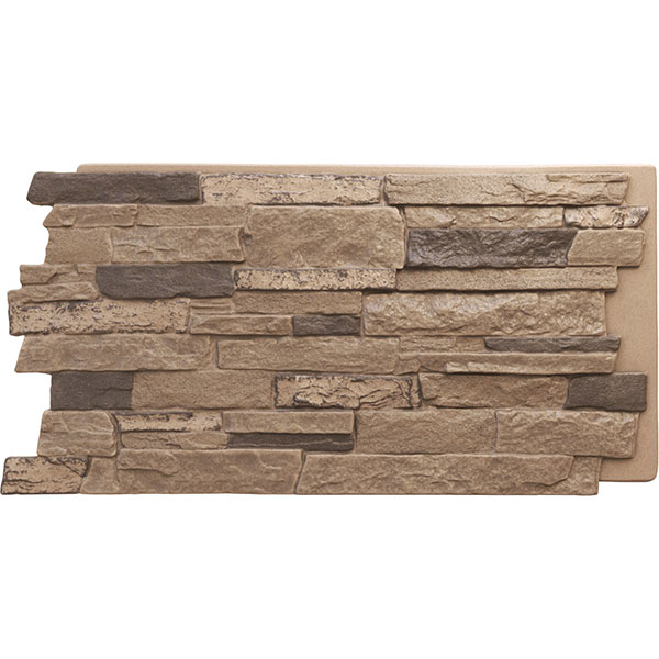 Ekena Millwork - PNU24X48AL - Acadia Ledge Stacked Stone, StoneCraft Faux Riverrock Siding Panel
