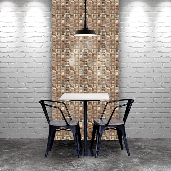 Ekena Millwork - WPW12X12FRMENA - 11 7/8"W x 11 7/8"H x 3/4"P Freeport Boat Wood Mosaic Wall Tile, Natural Finish