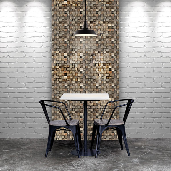 Ekena Millwork - WPW12X12RCMENA - 11 7/8"W x 11 7/8"H x 1/2"P Reclaimed Boat Wood Mosaic Wall Tile, Natural Finish