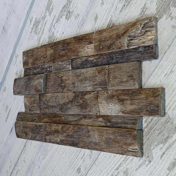 Ekena Millwork - WPW24X12SHMENA - 23 3/4"W x 11 7/8"H x 3/4"P Shipboard Boat Wood Mosaic Wall Tile, Natural Finish
