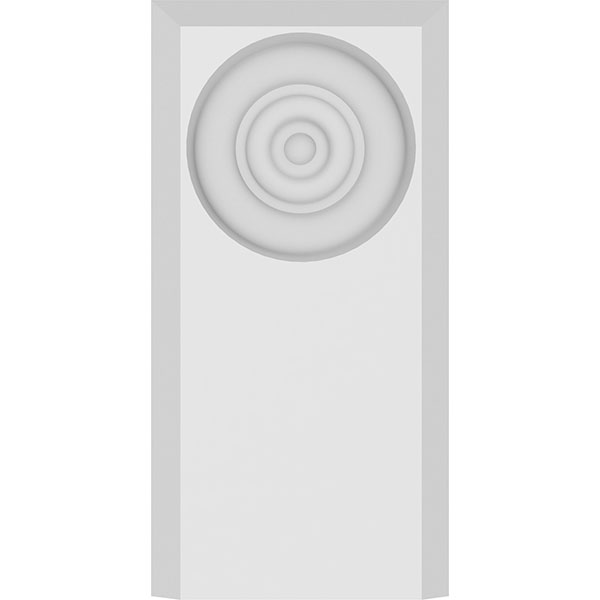 Ekena Millwork - PBPFOS03 - Standard Foster Bullseye Plinth Block with Beveled Edge