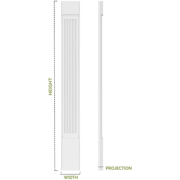 Ekena Millwork - PILPRP-2 - Raised Panel PVC Pilaster w/Standard Capital & Base (Pair)