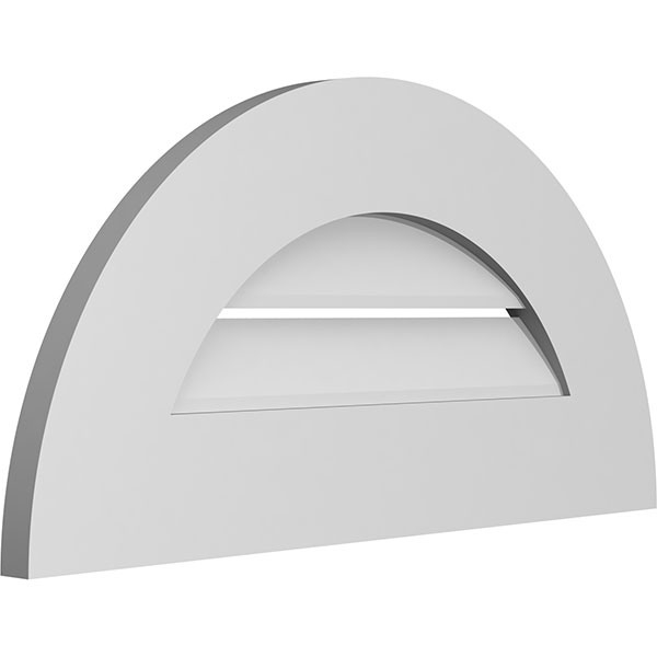 Ekena Millwork - GVPHR01 - Half Round Surface Mount PVC Gable Vent Standard Frame