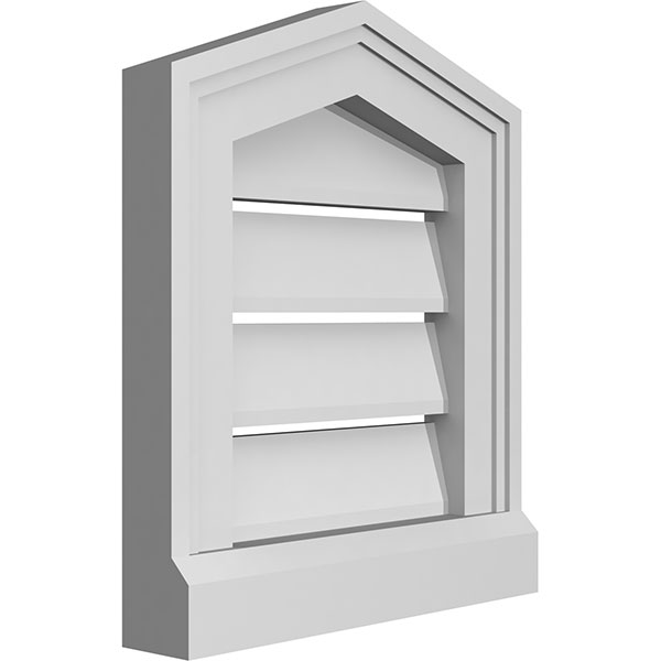 Ekena Millwork - GVPPE03 - Peaked Top Surface Mount PVC Gable Vent Brickmould Sill Frame