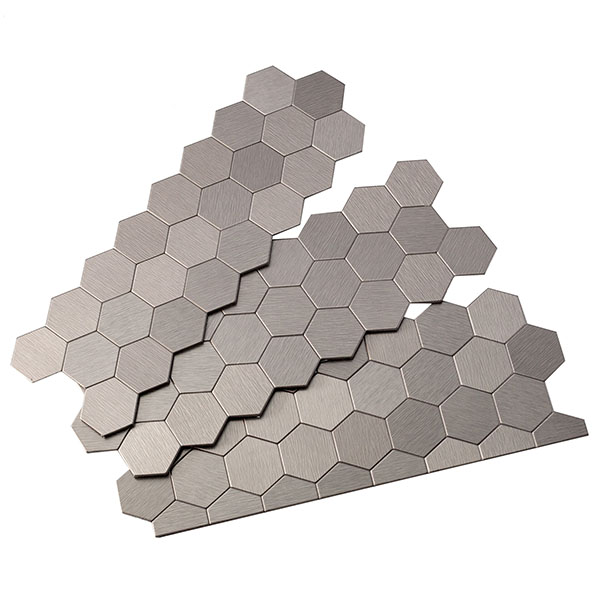 ACP - BK04X12MM - Aspect Peel and Stick Square Matted Metal Backsplash Tile Kit for 15 Square Feet