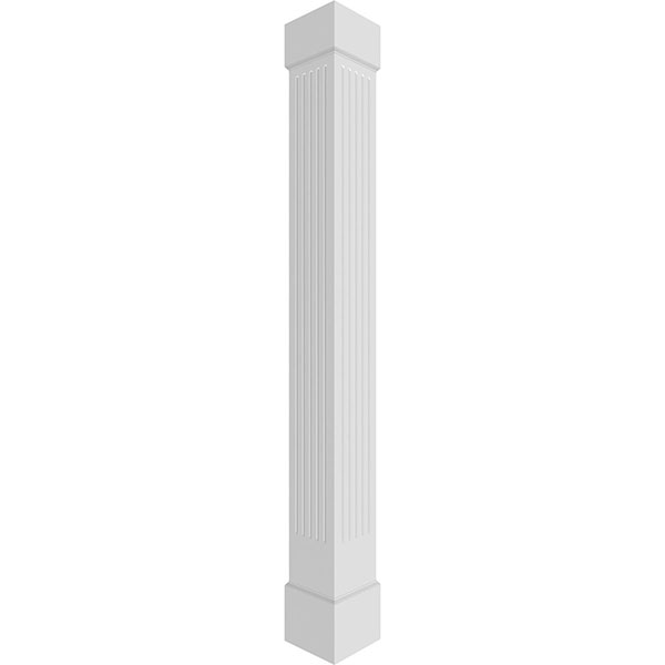 Turncraft Architectural - ECENF - Premium Square Non-Tapered Fluted PVC Endura-Craft Column Wrap Kit