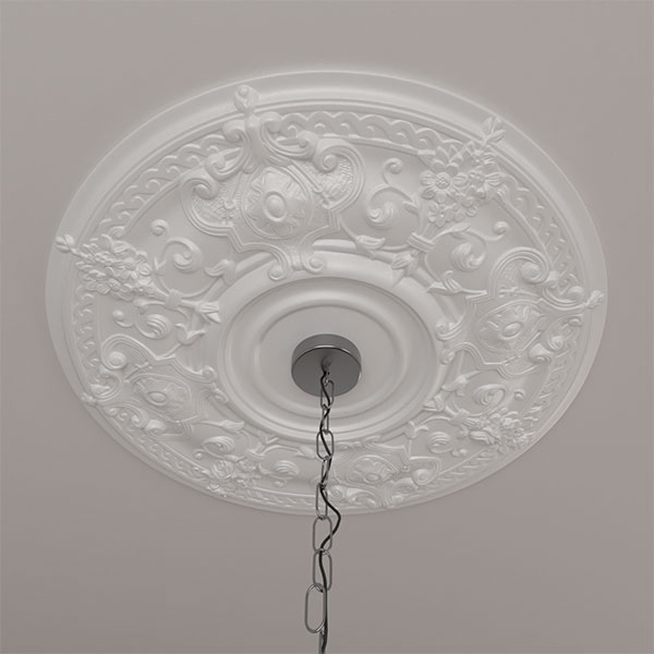 Ekena Millwork - CM28OS_P - 28 1/8"OD x 1 3/4"P Oslo Ceiling Medallion (Fits Canopies up to 10 1/2")