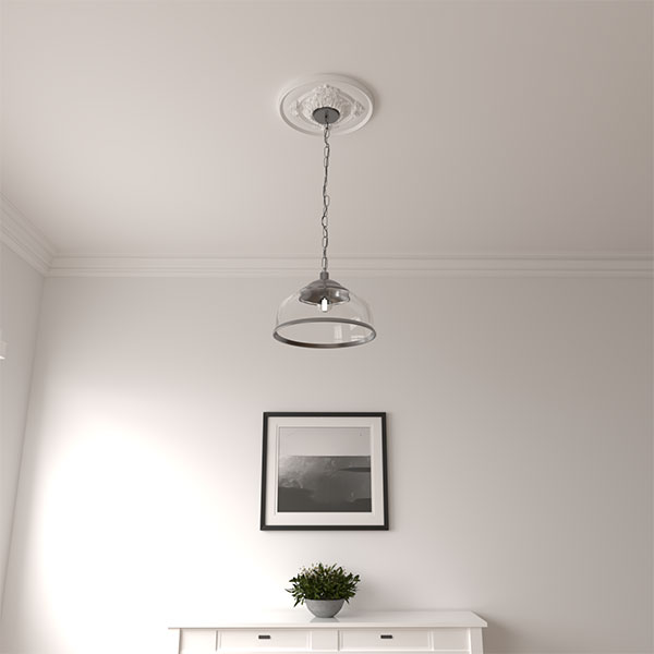 Ekena Millwork - CM13MO_P - 13 3/4"OD x 1"P Monique Ceiling Medallion (Fits Canopies up to 3 3/4")