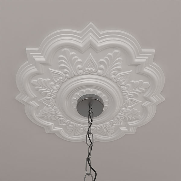 Ekena Millwork - CM20DR_P - 20 1/4"OD x 1 1/2"P Deria Ceiling Medallion (Fits Canopies up to 6")