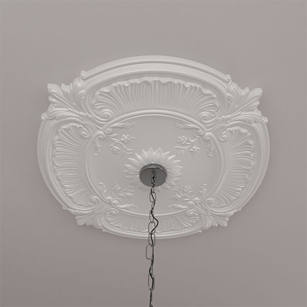 Ekena Millwork - CM30AT_P - 30 1/8"OD x 1 1/2"P Attica Acanthus Leaf Ceiling Medallion (Fits Canopies up to 3 1/4")