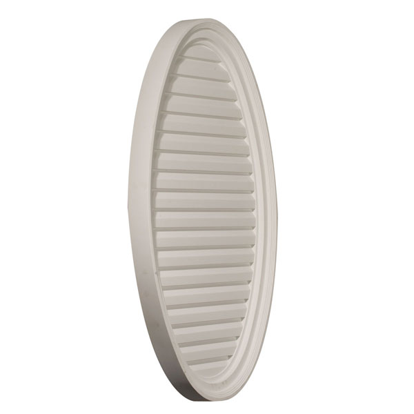 Ekena Millwork - GVOV25X37D - 24 1/2"W x 37"H x 2 1/4"P, Vertical Oval Gable Vent Louver, Non-Functional