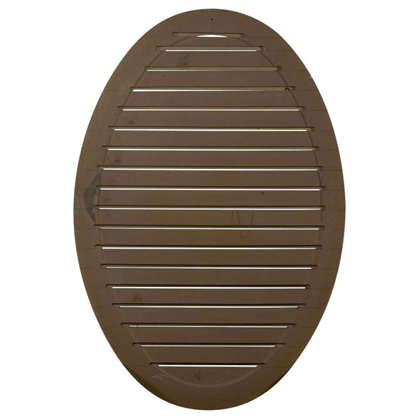 Ekena Millwork - GVOV25X37F - 25"W x 37"H x 2 1/8"P, Vertical Oval Gable Vent Louver, Functional