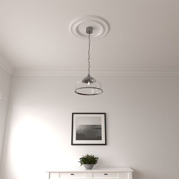 Ekena Millwork - CM20HO_P - 20 7/8"OD x 12 7/8"ID x 1"P Holmdel Ceiling Medallion (Fits Canopies up to 12 7/8")