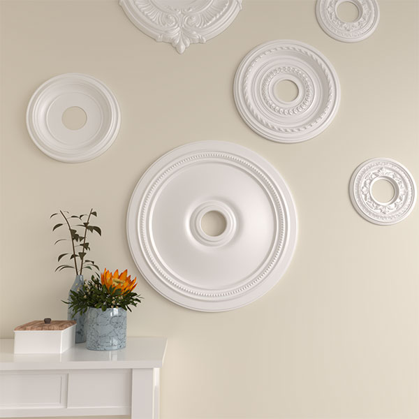 Ekena Millwork - CM24DI_P - 24"OD x 3 5/8"ID x 1 1/4"P Diane Ceiling Medallion (Fits Canopies up to 6 1/4")