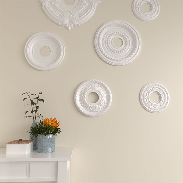 Ekena Millwork - CM12PM_P - 12 1/8"OD x 3 1/2"ID x 1"P Palmetto Ceiling Medallion (Fits Canopies up to 4 7/8")