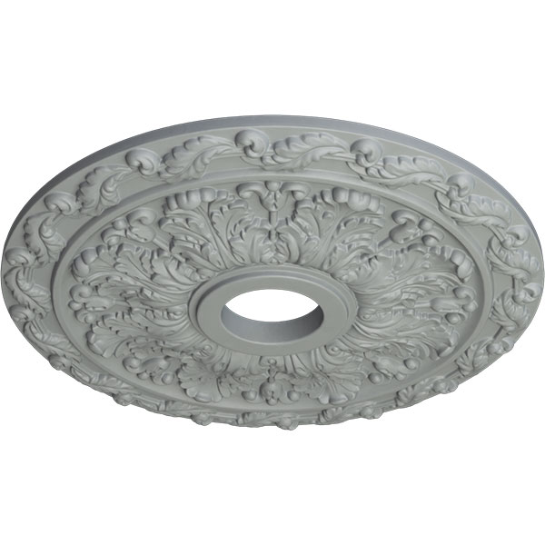 Ekena Millwork - CM19SP_P - 19 7/8"OD x 3 5/8"ID x 1 1/4"P Spring Leaf Ceiling Medallion (Fits Canopies up to 5 5/8")