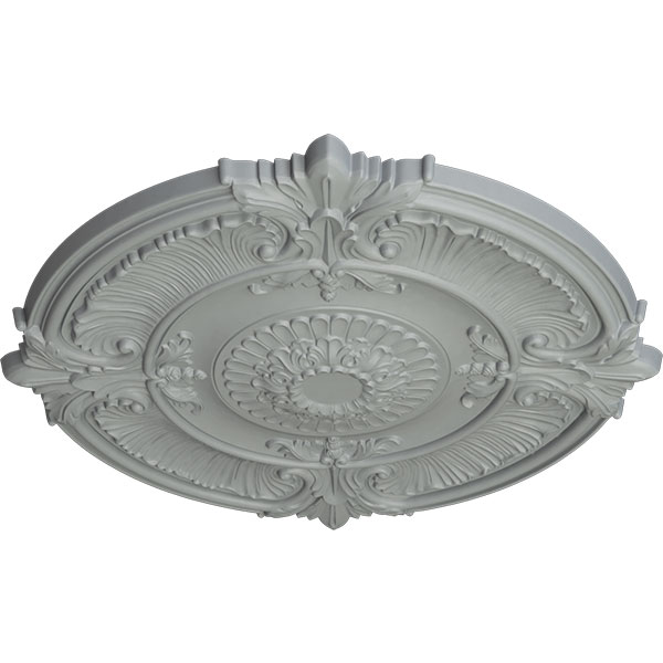 Ekena Millwork - CM53AT_P - 53 1/2"OD x 3 1/2"P Attica Acanthus Leaf Ceiling Medallion (Fits Canopies up to 4 5/8")