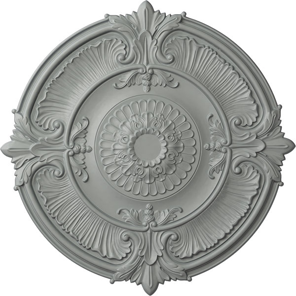 Ekena Millwork - CM53AT_P - 53 1/2"OD x 3 1/2"P Attica Acanthus Leaf Ceiling Medallion (Fits Canopies up to 4 5/8")