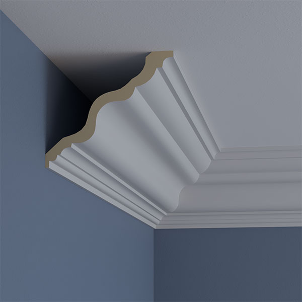Ekena Millwork - MLD05X06X08VE - 5 5/8"H x 6 3/8"P x 8 1/2"F x 94 1/2"L Versailles Cove Crown Moulding