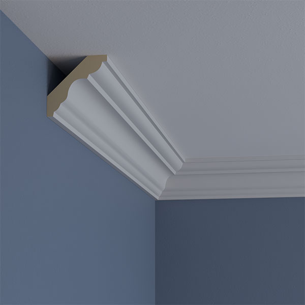 Ekena Millwork - MLD03X03X04PA - 3"H x 3"P x 4 1/4"F x 94 1/2"L Palmetto Cove Crown Moulding