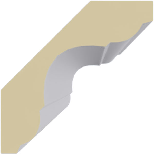 Ekena Millwork - MLD02X02X03JE - 2 1/4"H x 2 1/4"P x 3 1/4"F x 94 1/2"L Jefferson Traditional Cove Crown Moulding