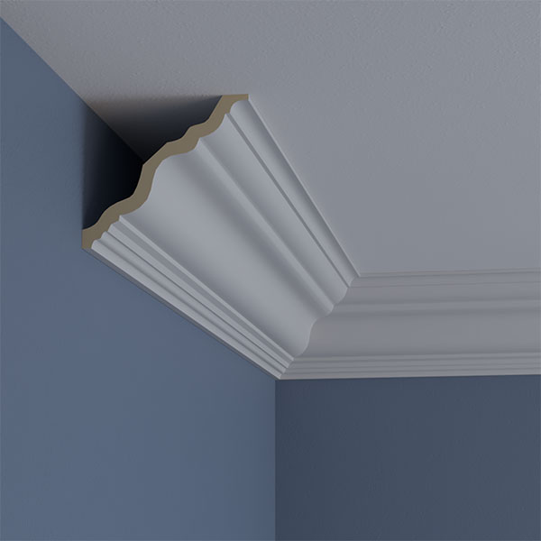 Ekena Millwork - MLD03X03X05DU - 3 7/8"H x 3 7/8"P x 5 1/2"F x 94 1/2"L Dublin Traditional Cove Crown Moulding