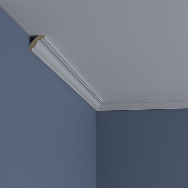 Ekena Millwork - MLD01X01X01HI - 1 1/4"H x 1 1/4"P x 1 3/4"F x 94 1/2"L Hillsborough Traditional Smooth Crown Moulding