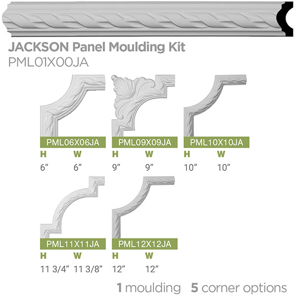 Ekena Millwork - PML01X00JA - 1 5/8"H x 3/4"P x 94 1/2"L Jackson French Ribbon Panel Moulding