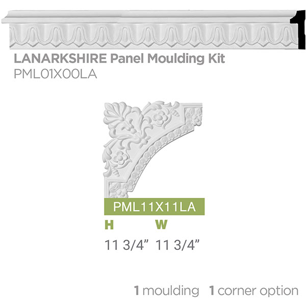 Ekena Millwork - PML01X00LA - 1 3/4"H x  5/8"P x 94 1/2"L Lanarkshire Panel Moulding