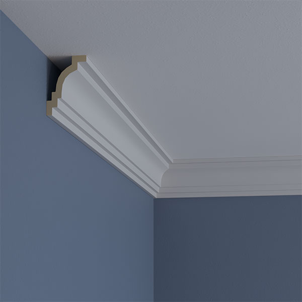Ekena Millwork - MLD03X02X03TR - 3"H x 2"P x 3 5/8"F x 94 1/2"L Traditional Cove Crown Moulding
