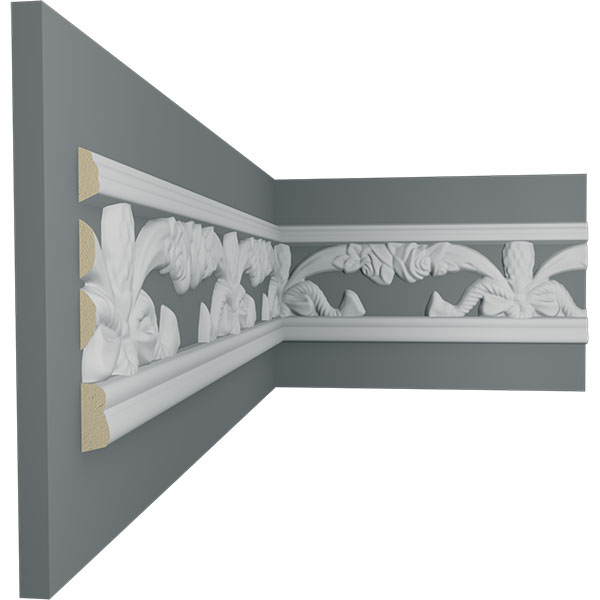 Ekena Millwork - SAMPLE-PIR03X00FA - SAMPLE - 3 7/8"H x 3/8"P x 12"L Pierced Moulding Backplate, fits Pierced Moulding Heights 2" and under