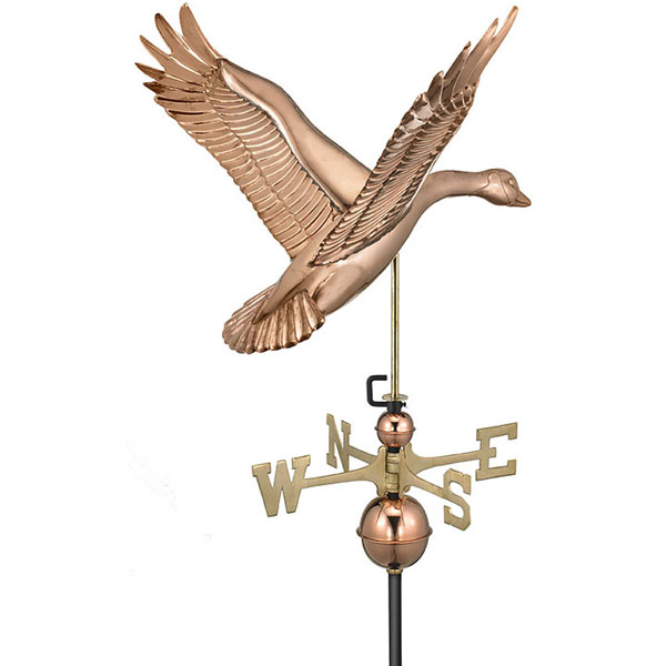 Good Directions - GD9663P - Feathered Goose Weathervane - Pure Copper