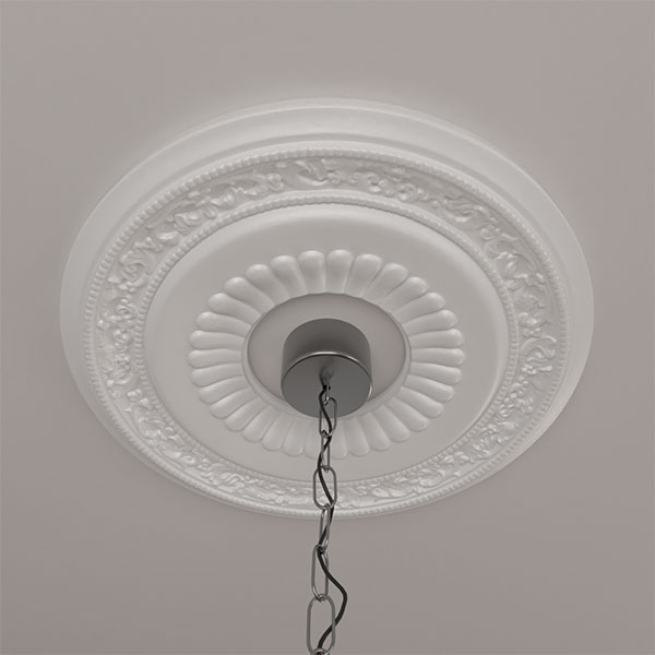Ekena Millwork - CM20LN_P - 20 5/8"OD x 6 1/4"ID x 1 3/8"P Lauren Ceiling Medallion (Fits Canopies up to 6 1/4")