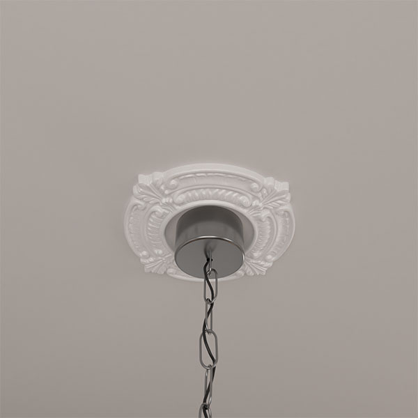 Ekena Millwork - CM09BN_P - 9"OD x 4 1/8"ID x 5/8"P Benson Ceiling Medallion (Fits Canopies up to 4 1/8")