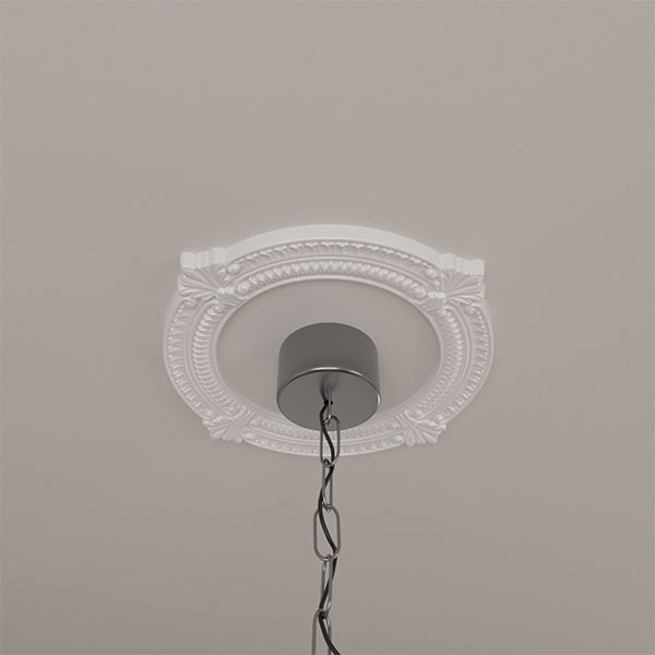Ekena Millwork - CM13BN_P - 13 1/8"OD x 8"ID x 5/8"P Benson Ceiling Medallion (Fits Canopies up to 8")