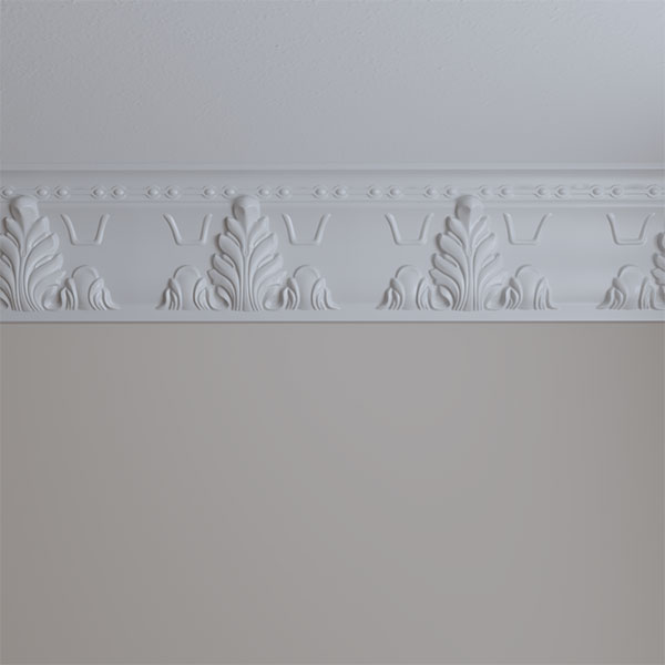Ekena Millwork - MLD09X03X10AL - 9 1/4"H x 3 3/4"P x 9 7/8"F x 94 1/2"L Alexandria Acanthus Leaf and Ribbons Crown Moulding
