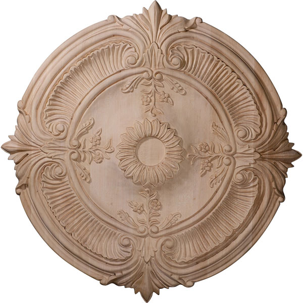 Ekena Millwork - CMWAC - 16"OD x 1 1/8"P Carved Acanthus Leaf Wood Ceiling Medallion (Fits Canopies up to 2")